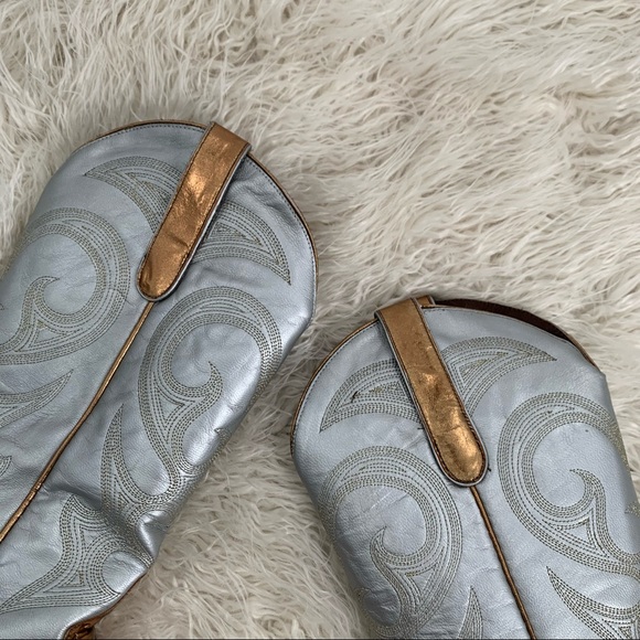 Lane Silver Gold Cowboy Boots Women’s Size 7.5 - Picture 5 of 12